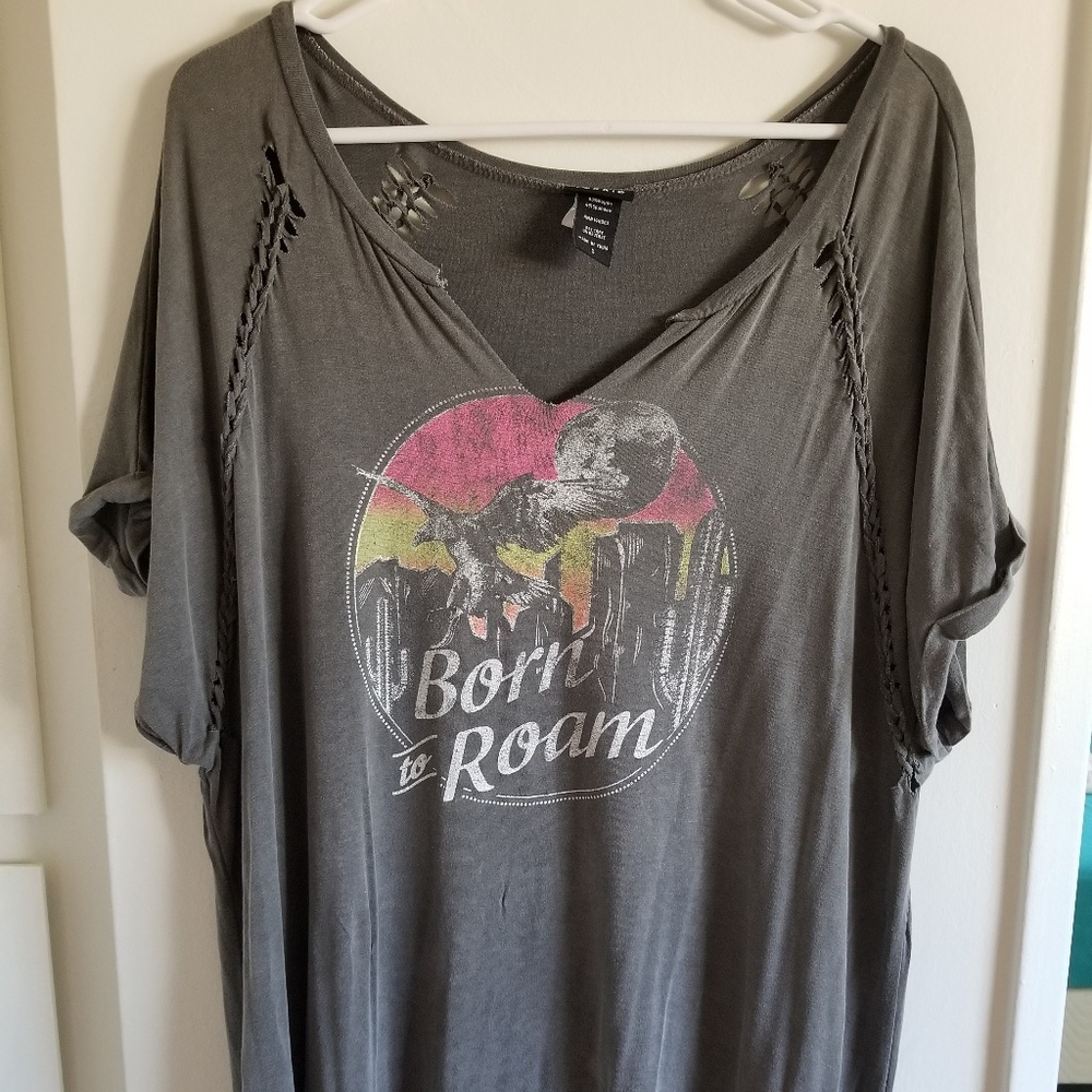 Torrid Gray Born to Roam Graphic Tee